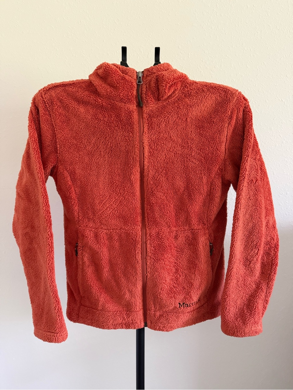 Marmot Women’s Hooded Plush Fleece Full Zip Jacket Burnt Orange Size Medium